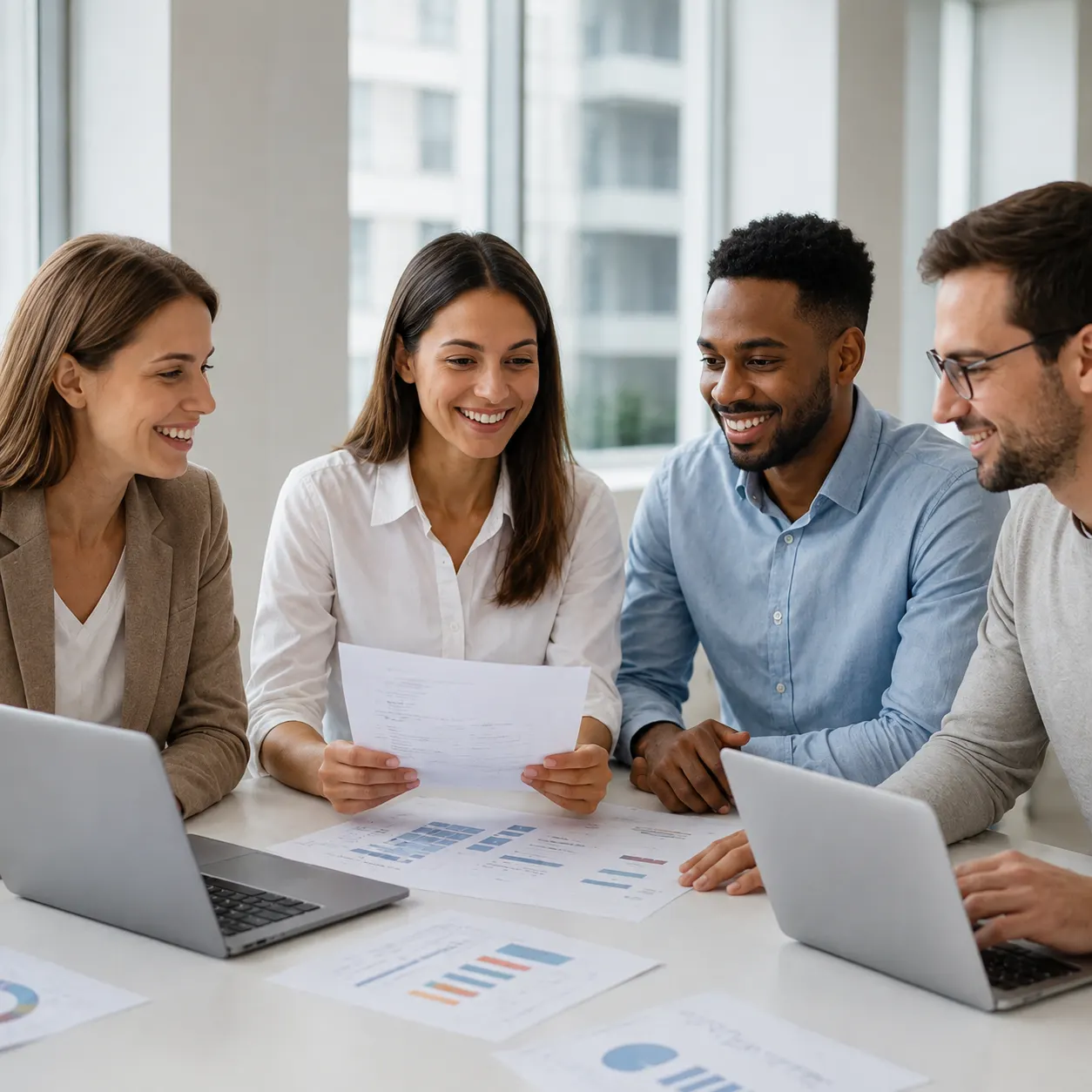 A creative studio team collaborating